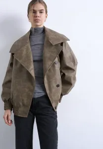 Куртка из искусственной кожи оверсайз от tsolivia Topshop, Brown Lentil