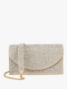 Расшитый бисером тканевый клатч Dune London, Gold