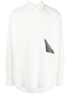 Куртка-рубашка с принтом Yuiki Shimoji, белый