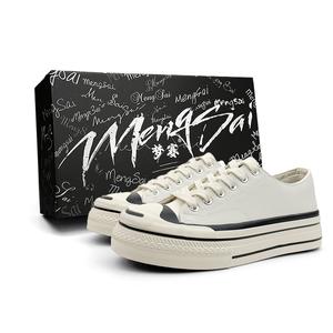 Mengsai Нескользящие износостойкие низкие парусиновые туфли унисекс цвета экрю