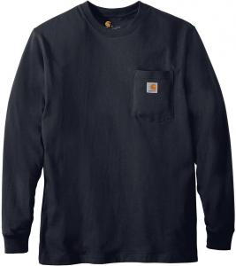 Carhartt мужская рабочая футболка с карманом и длинным рукавом, Dark Blue