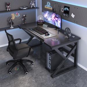 Стол компьютерный 120 см Naijia с креслом, черная столешница и черная рама, чехол на кресло черный