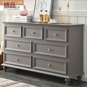 Yu Senyi Комод для спальни из массива дерева, 7 ящиков, настенный, черный, элегантный серый