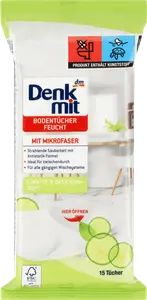 Влажные тряпки для пола известь  Базилик 15 шт. Denkmit
