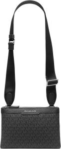 Сумка Michael Kors Hudson Accordion Crossbody Bag, Light Gunmetal, Light Gunmetal Hardware/Black Signature