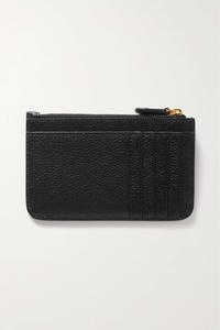 BALENCIAGA Кардхолдер из фактурной кожи с принтом Cash, черный