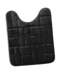 Ультрамягкий нескользящий плюшевый коврик для ванны из пены с эффектом памяти — контур 24 x 20 дюймов — дизайн с плиткой Clara Clark, черный