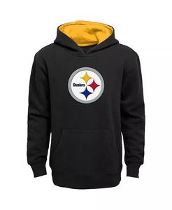 Черный пуловер с капюшоном Big Boys Pittsburgh Steelers Prime Outerstuff
