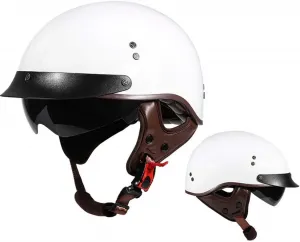 Мотоциклетный полушлем Brain-Cap Half Shell Jet с открытым лицом, полушлем Harley для мужчин и женщин, для езды на мотоцикле, круизере или скутере, сертифицирован DOT/ECE TKTTBD, J