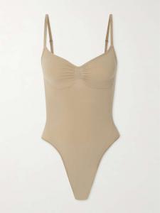 Бесшовный скульптурный боди-стринги - глина Skims, бежевый