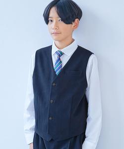 Двусторонний деловой жилет, детский деловой пиджак для мальчиков, весна/лето 2026 Devirock, цвет 002-D Navy-S Blue