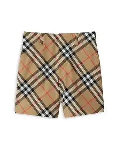 Хлопковые шорты в клетку для мальчиков - для малышей и для взрослых. Burberry, бежевый
