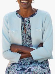 Кардиган с открытым вырезом Pure Collection, цвет Duck Egg Blue