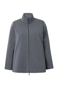 Ulla Popken Худи на молнии в крапчатом сером цвете