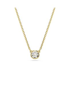 Подвеска из белого золотистого имбиря с круглой огранкой Swarovski, Gold