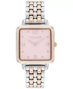 Женские часы Cass с двухцветным браслетом из нержавеющей стали, 28 мм COACH