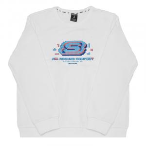Skechers Толстовка унисекс, ярко-белые, с круглым вырезом, средней толщины