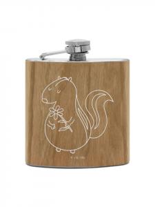 Mr. & Mrs. Panda Фляга Flachmann Rotkehlchen Schlitten mit Spruch in Braun