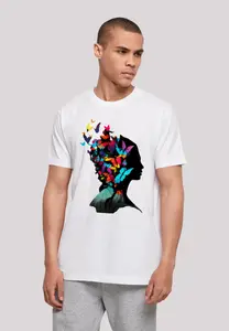 F4NT4STIC Футболка "Butterfly Silhouette TEE UNISEX", принт, белый