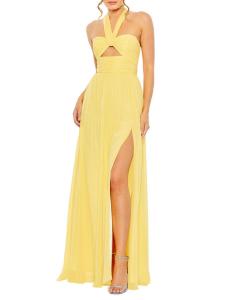 Платье с вырезом на шее Mac Duggal, цвет Sunshine