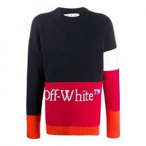 Свитер men's alphabet logo knit Off-White, синий