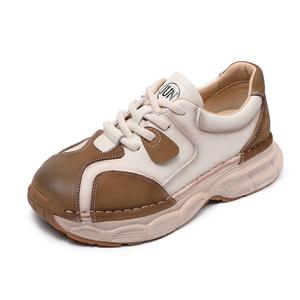 Увеличивающие рост износостойкие дышащие нескользящие низкие повседневные туфли для женщин Devanro, Beige Brown