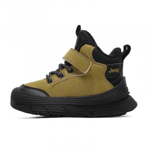 Износостойкие термо детские повседневные ботинки Kids' Jeep, черный/желтый