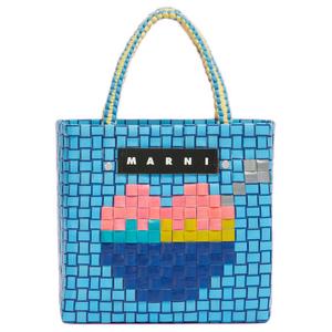 MARNI Полипропиленовая сумка шоппер мини женская синяя