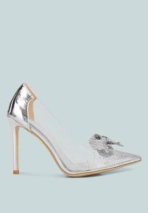 Туфли Erika с прозрачным верхом и стразами London Rag, серебряный