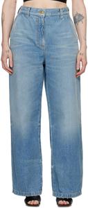 Синие потертые джинсы Palm Angels, цвет Light blue