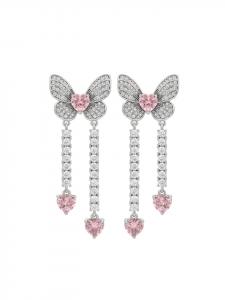 Faina Женские висячие серьги в серебряной розе