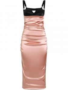 Платье миди со сборками Dolce & Gabbana, розовый