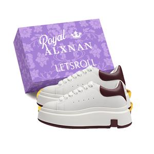 Alxnan Женские повседневные кеды Low Top бордовые с коробкой, цвет Burgundy+Box