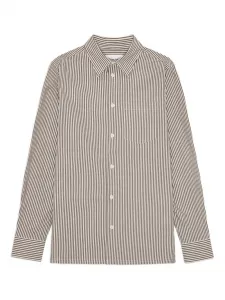 Полосатая рубашка с длинными рукавами Nn07, коричневый