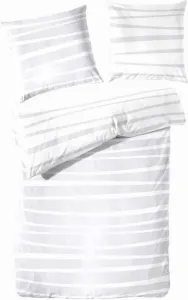 Комплект постельного белья Cotton Satin Reversible Waves, серый, белый, черный, 200x200 см, серый Hahn