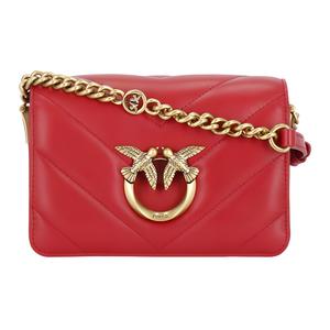 PINKO Кожаная сумка через плечо Click Series, мини-сумка для женщин red