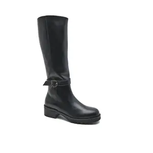 Кожаные сапоги для верховой езды Patrizia Pepe, черный