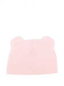 Комплект из шапочки с аппликацией в виде мишки Moschino Kids, розовый