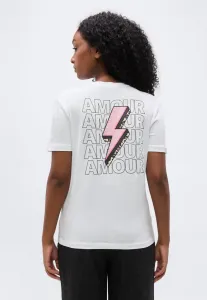 Футболка с принтом "жизнь и любовь" onlariya Only Petite, Bright White