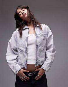 Куртка из денима с молнией, серого цвета Carhartt Wip