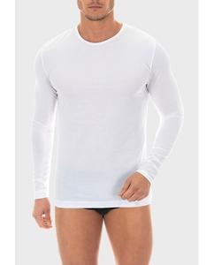 Мужская майка из египетского хлопка с длинными рукавами и круглым вырезом ZD, белый
