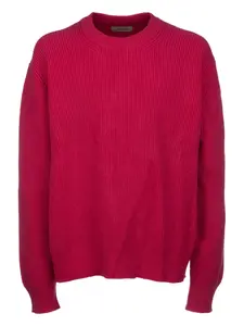 Свитер в рубчик с круглым вырезом Laneus, красный
