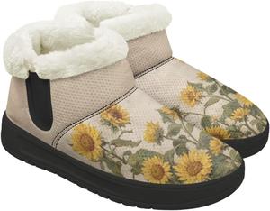 Женские зимние сапоги легкие, удобные, с противоскользящей подошвой, для дома и улицы, с меховой подкладкой GETELINSENG, Sunflower