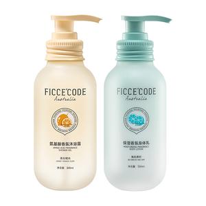 Наборы для ухода Unisex FicceCode, Two-Piece Set: Sunset оранжевый Glow Shower Gel 300ml+Sea Breeze Lime Body Lotion 300ml