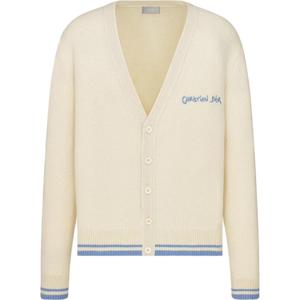 Кардиган с вышитым логотипом и застежкой на пуговицы DIOR, бежевый