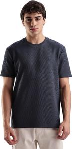 Мужская футболка Calvin Klein с микровафельным принтом и коротким рукавом, Ink