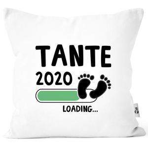 Наволочка тетя 2020 loading Подарочная подушка для будущей тети хлопковый подарок на рождение MoonWorks бело-черный униразмер