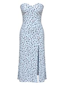 POST MERIDIEM платье миди с корсетом, синий