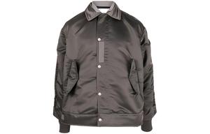 Sacai Куртка-бомбер с воротником и застежкой на пуговицы, Taupe