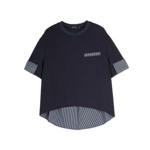 ELLE Футболка Women's Navy Blue Crew Neck тонкая прямая посадка